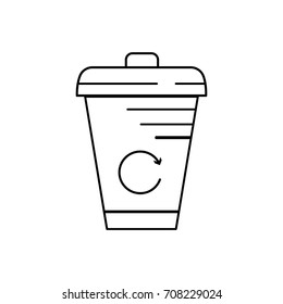 Modern thin line icon of Trash can. Premium quality outline symbol. Simple mono linear pictogram, drawing, art, sign. Stroke logo concept for web graphics. Vector