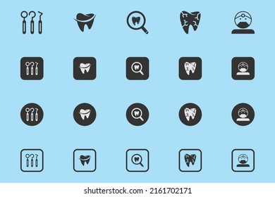 Modern thin line icons of dental care and dentist services. Premium quality outline symbol collection for web and graphic design, mobile app. Mono linear pictograms, infographics and web elements pack