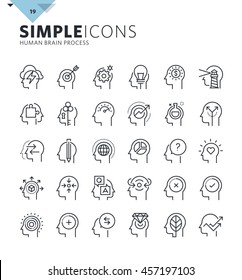 Modern thin line icons of human features and emotions. Premium quality outline symbol collection for web design, mobile app, graphic design. Mono linear pictograms, infographics and web elements pack.