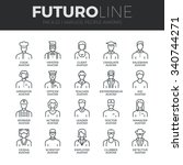 Modern thin line icons set of people avatars, various human characters staff. Premium quality outline symbol collection. Simple mono linear pictogram pack. Stroke vector logo concept for web graphics.