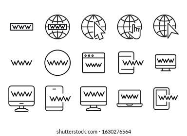 Modern thin line icons set of internet. Premium quality symbols. Simple pictograms for web sites and mobile app. Vector line icons isolated on a white background.