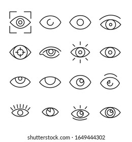 Modern thin line icons set of eye. Premium quality symbols. Simple pictograms for web sites and mobile app. Vector line icons isolated on a white background.