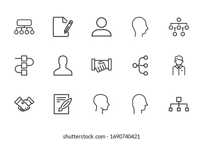 Conjunto moderno de iconos de línea delgada de servicio. Símbolos de calidad superior. Programas simples para sitios web y aplicaciones móviles. Iconos de línea de vectores aislados en un fondo blanco.