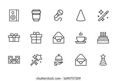 Modern thin line icons set of holidays. Premium quality symbols. Simple pictograms for web sites and mobile app. Vector line icons isolated on a white background.