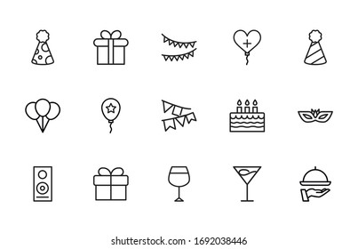 Modern thin line icons set of holidays. Premium quality symbols. Simple pictograms for web sites and mobile app. Vector line icons isolated on a white background.