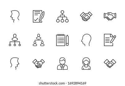 Modern thin line icons set of service. Premium quality symbols. Simple pictograms for web sites and mobile app. Vector line icons isolated on a white background.