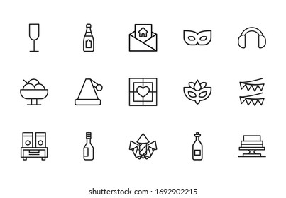 Modern thin line icons set of holidays. Premium quality symbols. Simple pictograms for web sites and mobile app. Vector line icons isolated on a white background.