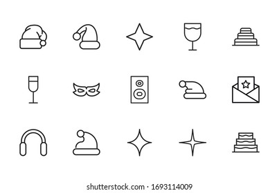 Modern thin line icons set of holidays. Premium quality symbols. Simple pictograms for web sites and mobile app. Vector line icons isolated on a white background.
