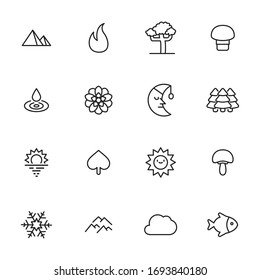 Modern thin line icons set of Environment. Premium quality symbols. Simple pictograms for web sites and mobile app. Vector line icons isolated on a white background.
