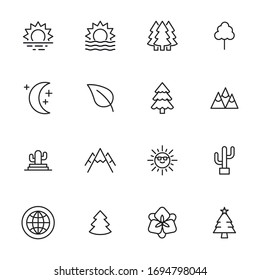 Modern thin line icons set of Environment. Premium quality symbols. Simple pictograms for web sites and mobile app. Vector line icons isolated on a white background.
