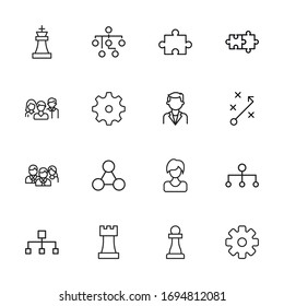 Modern thin line icons set of project management. Premium quality symbols. Simple pictograms for web sites and mobile app. Vector line icons isolated on a white background.