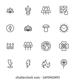 Conjunto de iconos modernos de línea delgada de Entorno. Símbolos de calidad superior. Programas simples para sitios web y aplicaciones móviles. Iconos de línea de vectores aislados en un fondo blanco.
