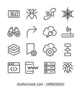 Modern thin line icons set of web. Premium quality symbols. Simple pictograms for web sites and mobile app. Vector line icons isolated on a white background.