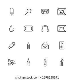 Modern thin line icons set of holidays. Premium quality symbols. Simple pictograms for web sites and mobile app. Vector line icons isolated on a white background.