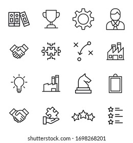 Modern thin line icons set of business. Premium quality symbols. Simple pictograms for web sites and mobile app. Vector line icons isolated on a white background.