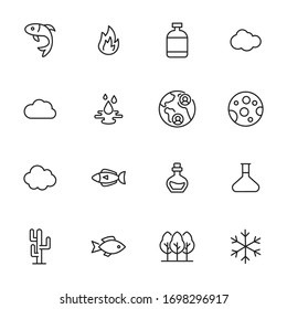 Modern thin line icons set of Environment. Premium quality symbols. Simple pictograms for web sites and mobile app. Vector line icons isolated on a white background.
