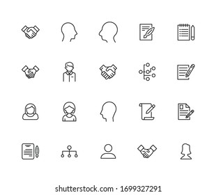 Conjunto moderno de iconos de línea delgada de servicio. Símbolos de calidad superior. Programas simples para sitios web y aplicaciones móviles. Iconos de línea de vectores aislados en un fondo blanco.