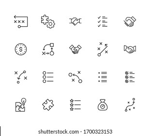 Modern thin line icons set of agile. Premium quality symbols. Simple pictograms for web sites and mobile app. Vector line icons isolated on a white background.