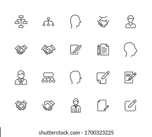 Modern thin line icons set of service. Premium quality symbols. Simple pictograms for web sites and mobile app. Vector line icons isolated on a white background.