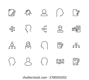 Modern thin line icons set of service. Premium quality symbols. Simple pictograms for web sites and mobile app. Vector line icons isolated on a white background.