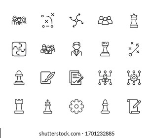 Modern thin line icons set of project management. Premium quality symbols. Simple pictograms for web sites and mobile app. Vector line icons isolated on a white background.