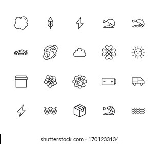 Modern thin line icons set of global warming. Premium quality symbols. Simple pictograms for web sites and mobile app. Vector line icons isolated on a white background.
