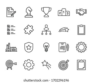 Modern thin line icons set of business. Premium quality symbols. Simple pictograms for web sites and mobile app. Vector line icons isolated on a white background.