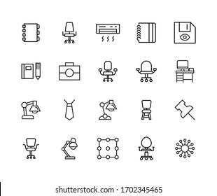 Modern thin line icons set of office. Premium quality symbols. Simple pictograms for web sites and mobile app. Vector line icons isolated on a white background.