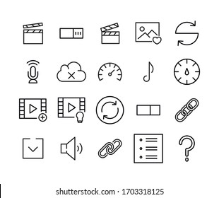 Modern thin line icons set of sign. Premium quality symbols. Simple pictograms for websites and mobile app. Vector line icons isolated on a white background.