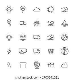 Modern thin line icons set of global warming. Premium quality symbols. Simple pictograms for web sites and mobile app. Vector line icons isolated on a white background.
