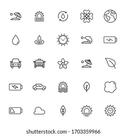 Modern thin line icons set of global warming. Premium quality symbols. Simple pictograms for web sites and mobile app. Vector line icons isolated on a white background.
