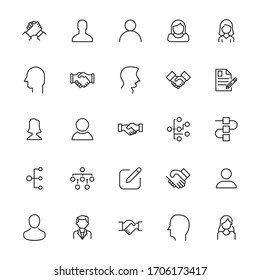 Conjunto moderno de iconos de línea delgada de servicio. Símbolos de calidad superior. Programas simples para sitios web y aplicaciones móviles. Iconos de línea de vectores aislados en un fondo blanco.