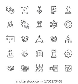 Modern thin line icons set of project management. Premium quality symbols. Simple pictograms for web sites and mobile app. Vector line icons isolated on a white background.