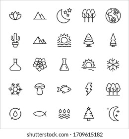 Modern thin line icons set of Environment. Premium quality symbols. Simple pictograms for web sites and mobile app. Vector line icons isolated on a white background.
