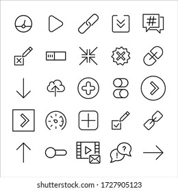 Moderne Thin Line Icons Satz von Zeichen. Symbole in Premium-Qualität. Einfache Piktogramme für Websites und mobile Anwendungen. Auf einem weißen Hintergrund isolierte Vector-Linien-Symbole.