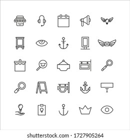 Modern thin line icons set of marketing. Premium quality symbols. Simple pictograms for web sites and mobile app. Vector line icons isolated on a white background.