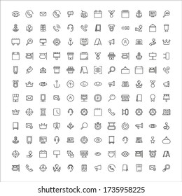 Modernos iconos de línea delgada conjunto de marketing. Símbolos de calidad premium. Pictogramas simples para sitios web y aplicaciones móviles. Iconos de línea de vectores aislados en un fondo blanco.