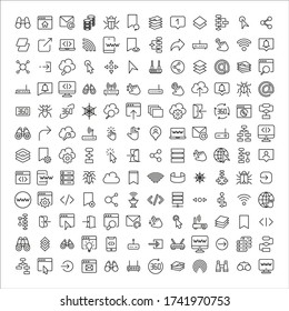 Modernos iconos de línea delgada conjunto de web. Símbolos de calidad premium. Pictogramas simples para sitios web y aplicaciones móviles. Iconos de línea de vectores aislados en un fondo blanco.