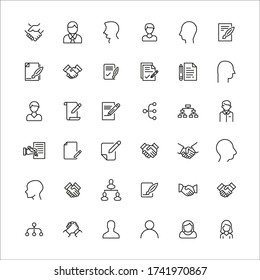 Moderno conjunto de iconos de línea delgada. Símbolos de calidad premium. Pictogramas simples para sitios web y aplicaciones móviles. Iconos de línea de vectores aislados en un fondo blanco.