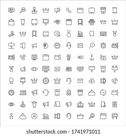 Modern thin line icons set of marketing. Premium quality symbols. Simple pictograms for web sites and mobile app. Vector line icons isolated on a white background.