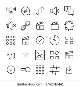 Juego de símbolos de iconos modernos de línea delgada. Símbolos de calidad premium. Pictogramas simples para sitios web y aplicaciones móviles. Iconos de línea de vectores aislados en un fondo blanco.