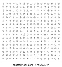Modern thin line icons set of nature. Premium quality symbols. Simple pictograms for web sites and mobile app. Vector line icons isolated on a white background.