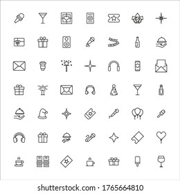 Modern thin line icons set of holidays. Premium quality symbols. Simple pictograms for web sites and mobile app. Vector line icons isolated on a white background.