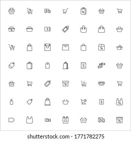 Modern thin line icons set of supermarket. Premium quality symbols. Simple pictograms for web sites and mobile app. Vector line icons isolated on a white background.