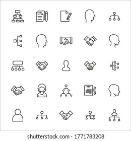 Modern thin line icons set of service. Premium quality symbols. Simple pictograms for web sites and mobile app. Vector line icons isolated on a white background.
