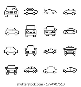 Modern thin line icons set of car. Premium quality symbols. Simple pictograms for web sites and mobile app. Vector line icons isolated on a white background.