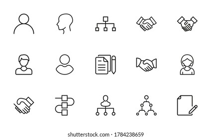 Modern thin line icons set of service. Premium quality symbols. Simple pictograms for web sites and mobile app. Vector line icons isolated on a white background.
