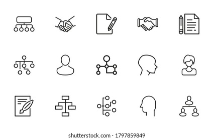Modern thin line icons set of service. Premium quality symbols. Simple pictograms for web sites and mobile app. Vector line icons isolated on a white background.