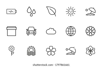Moderne, dünne Linien Symbol Set der globalen Erwärmung. Symbole in Premium-Qualität. Einfache Piktogramme für Webseiten und mobile App. Vektorliniensymbole einzeln auf weißem Hintergrund.
