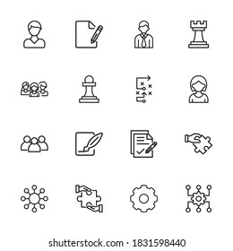 Modern thin line icons set of project management. Premium quality symbols. Simple pictograms for web sites and mobile app. Vector line icons isolated on a white background.